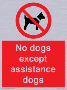 No dogs except assistance dogs